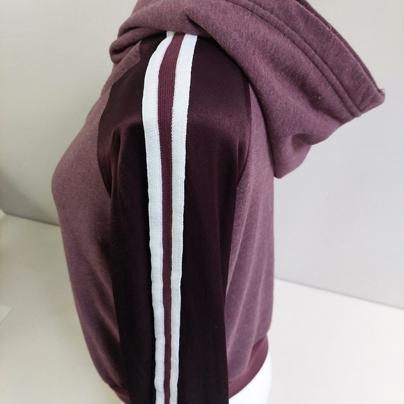 Hard Tail Hoodie Pullover Sweater Maroon  White Striped Size Small‎ - Picture 8 of 10